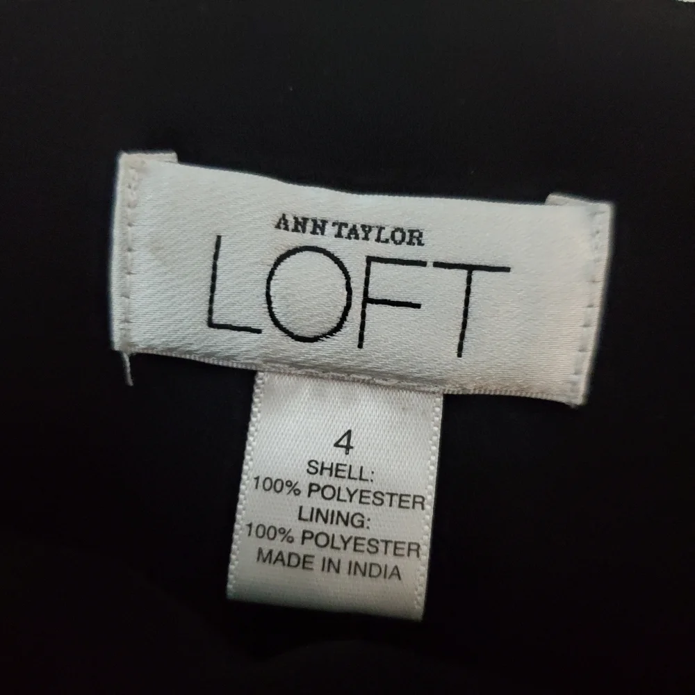 NWT LOFT Black Ruffle Cocktail Dress - Picture 8 of 8